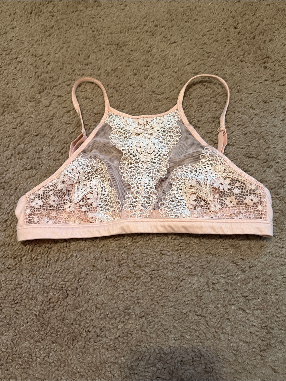 Victoria's Secret Lace High-Neck Bralette - XS